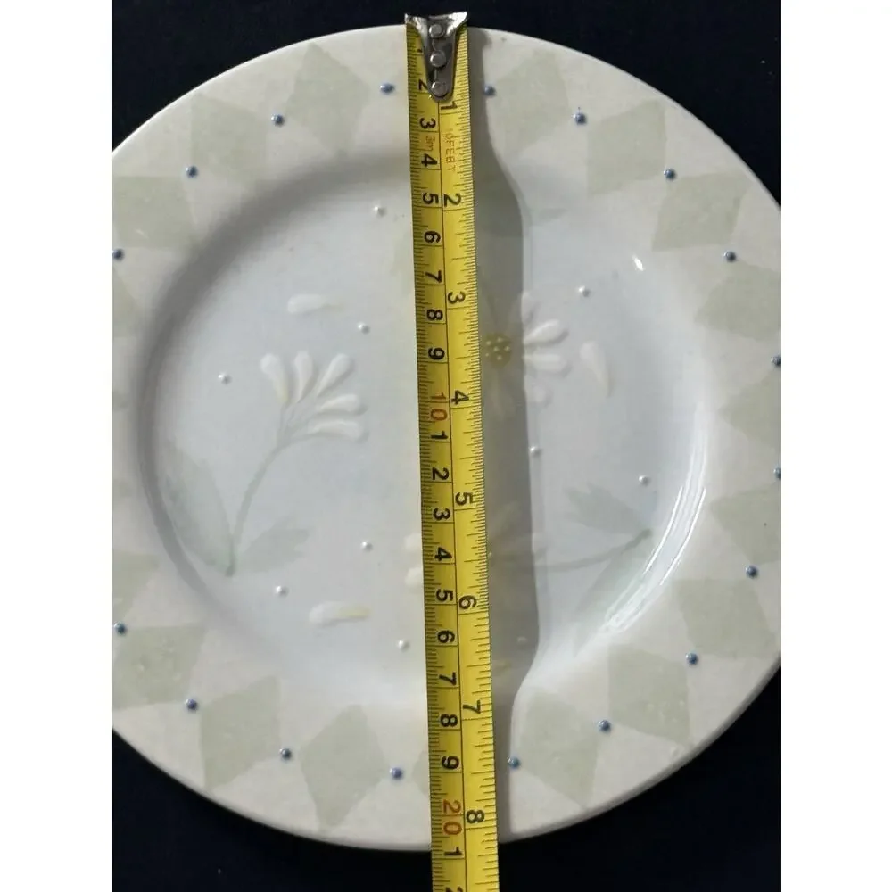 8 VTG Block Basics Floral Loves Me by Deb Mores Salad Plates 1999 Hand Painted
